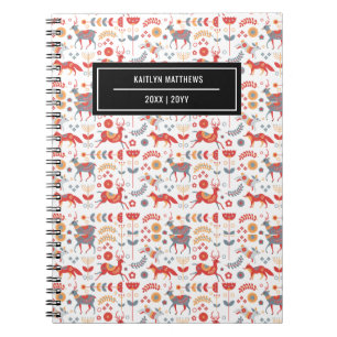 Stylish Leopard Animal Pattern Name Notebook