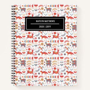 Stylish Leopard Animal Pattern Name Notebook