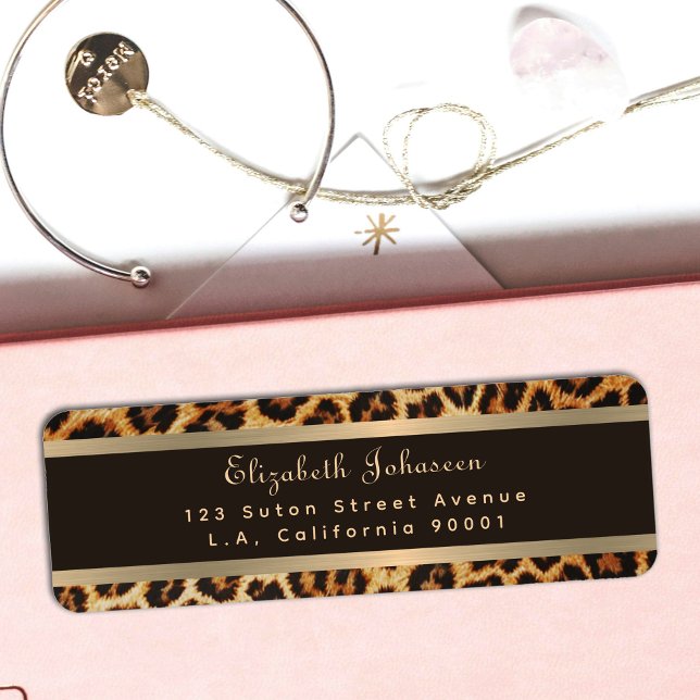 Stylish Leopard Animal Print Brown & Gold Stripe (Creator Uploaded)