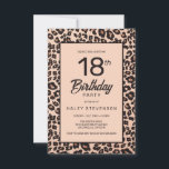 Stylish Leopard Animal Print Trendy 18th Birthday Invitation<br><div class="desc">Elevate your birthday celebration with our Stylish Leopard Animal Print Trendy Birthday Invitation! Perfectly designed for her,  this invitation captures the essence of a wild safari with its striking combination of stripes and spots in black,  brown,  and beige. For more products visit my zazzle shop: Youtopia Official.</div>