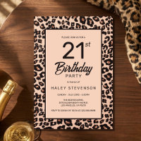 Stylish Leopard Animal Print Trendy 21st Birthday