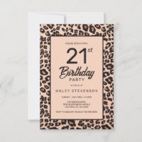 Stylish Leopard Animal Print Trendy 21st Birthday