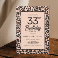 Stylish Leopard Animal Print Trendy 33rd Birthday