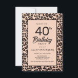 Stylish Leopard Animal Print Trendy 40th Birthday Invitation<br><div class="desc">Elevate your birthday celebration with our Stylish Leopard Animal Print Trendy Birthday Invitation! Perfectly designed for her,  this invitation captures the essence of a wild safari with its striking combination of stripes and spots in black,  brown,  and beige. For more products visit my zazzle shop: Youtopia Official.</div>