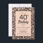 Stylish Leopard Animal Print Trendy 40th Birthday Invitation<br><div class="desc">Elevate your birthday celebration with our Stylish Leopard Animal Print Trendy Birthday Invitation! Perfectly designed for her,  this invitation captures the essence of a wild safari with its striking combination of stripes and spots in black,  brown,  and beige. For more products visit my zazzle shop: Youtopia Official.</div>