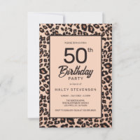 Stylish Leopard Animal Print Trendy 50th Birthday
