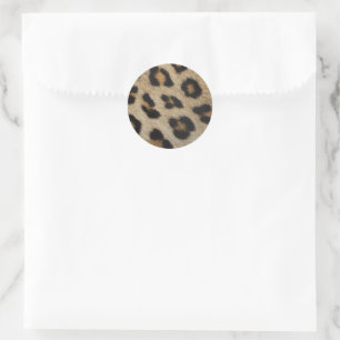 Stylish leopard cheetah fur animal print pattern classic round sticker