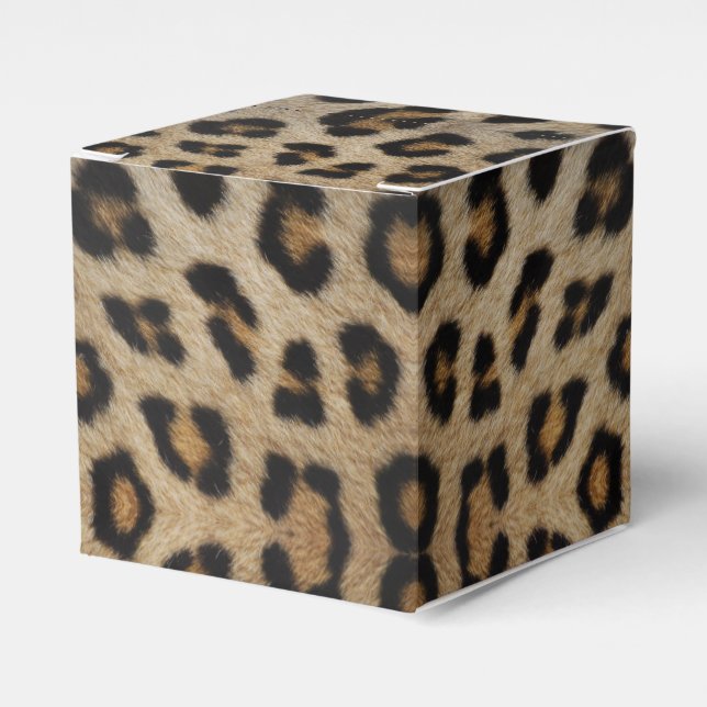 Stylish leopard cheetah fur animal print pattern favour box (Front Side)