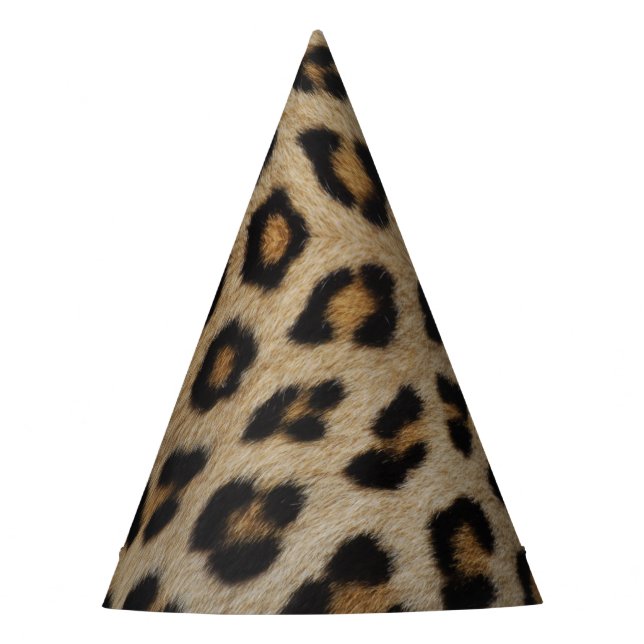Stylish leopard cheetah fur animal print pattern party hat (Front)