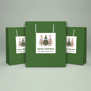 Stylish Leopard Christmas Tree Gift Bag Custom 