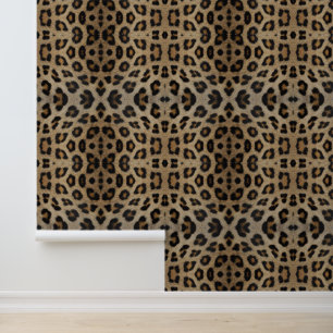 Stylish leopard fur animal print pattern bold fun wallpaper