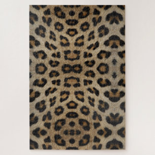 Stylish leopard fur animal print pattern fun jigsaw puzzle