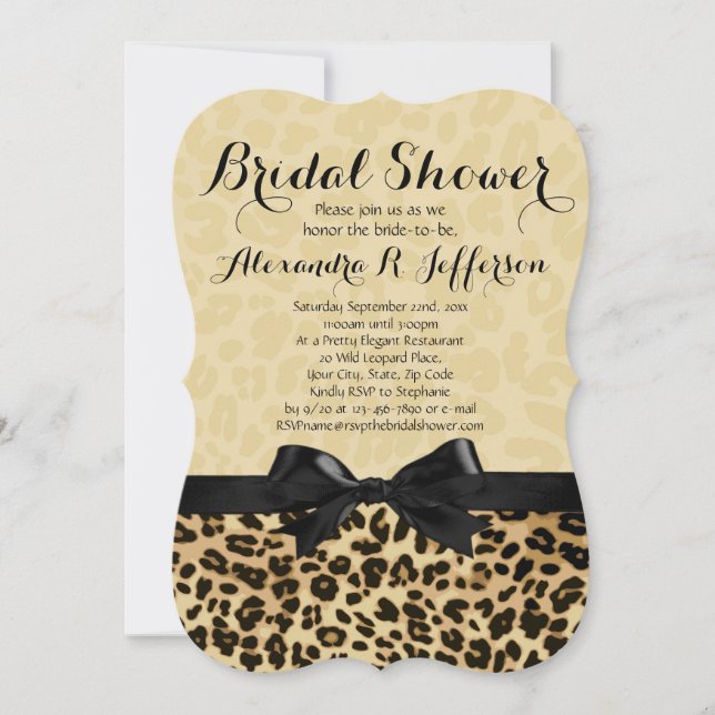 Stylish Leopard Print Bridal Shower Invitation (Front)