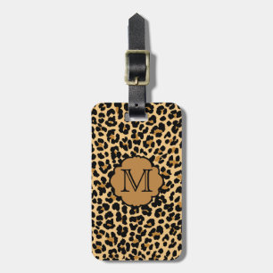 Stylish Leopard Print Monogram Travel Bag Tags