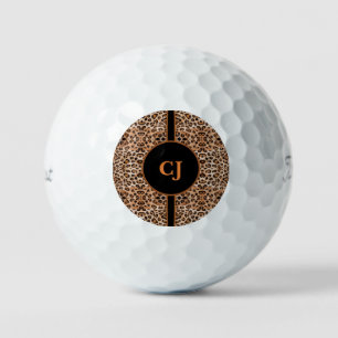 Stylish Leopard Print Personalised Golf Balls 