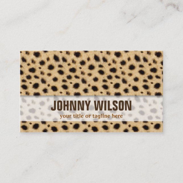 Stylish Leppard Print Translucent White Business Card (Front)