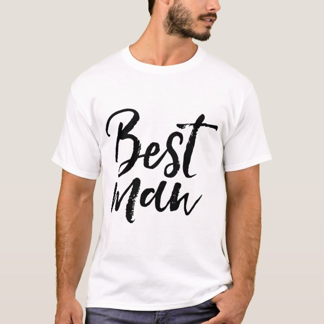 Stylish Lettering Brush Typography | Best Man T-Shirt (Front)