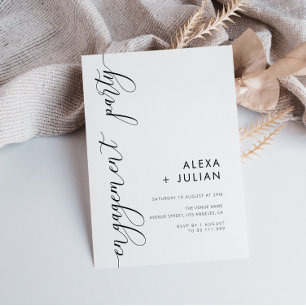 stylish lettering engagement party  invitation