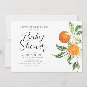 stylish lettering little cutie baby shower invitation