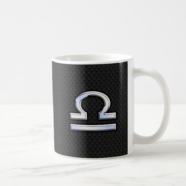 Stylish Libra Zodiac Sign Black Snake Skin Decor Coffee Mug (Right)