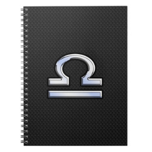 Stylish Libra Zodiac Sign Black Snake Skin Decor Notebook