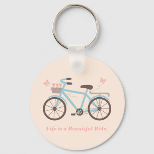 Stylish Life is a Beautiful Ride Bicycle Quote Key Ring