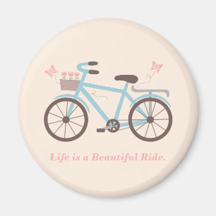 Stylish Life is a Beautiful Ride Bicycle Quote Magnet