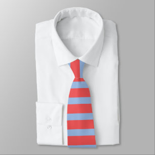 Stylish Light Blue and Red Horizontal Stripes Tie