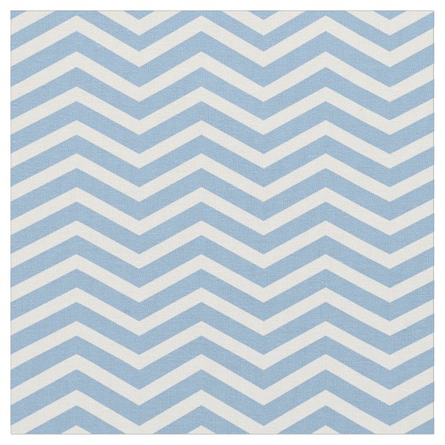 Stylish Light Blue and White Chevron Pattern Fabric (Close Up)