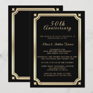 Stylish Light Gold and Black Design Invitation