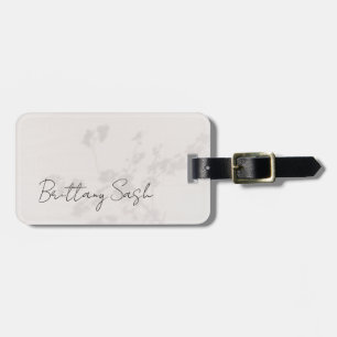 Stylish Light Grey Monogram Name Modern Minimalist Luggage Tag