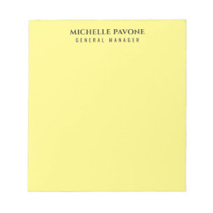 Stylish Light Yellow Simple Plain Professional Notepad