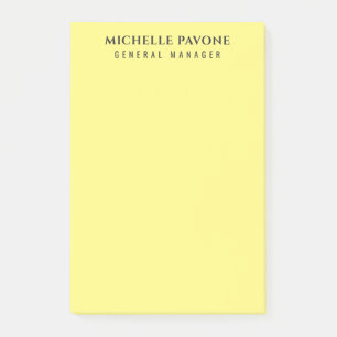Stylish Light Yellow Simple Plain Professional Post-it Notes