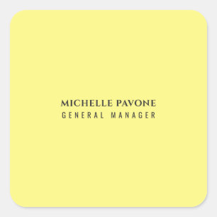 Stylish Light Yellow Simple Plain Professional Square Sticker