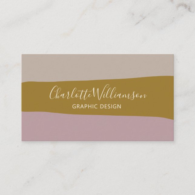 Stylish Lilac and Gold Chic Elegant Monogram Business Card (Front)