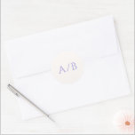 Stylish Lilac Modern Wedding Classic Round Sticker<br><div class="desc">Elegant wedding stickers featuring a classic design with a simple layout.  Your monogram is prominently displayed in a large traditional serif font.  The simplicity of this design is great for a formal wedding.</div>
