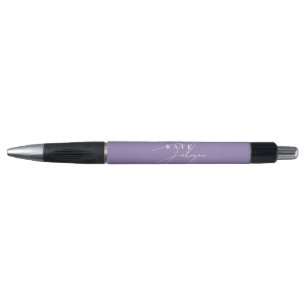 Stylish Lilac Purple Signature Script Monogram