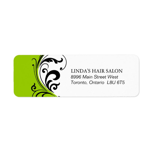 Stylish Lime Green Return Address Label (Front)