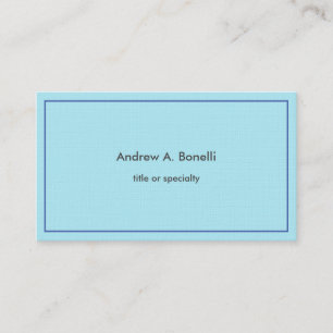 Stylish Linen Professional Modern Light Blue Business Card