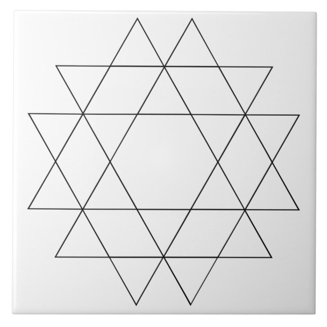 Stylish lines geometric trendy black and white tile (Front)