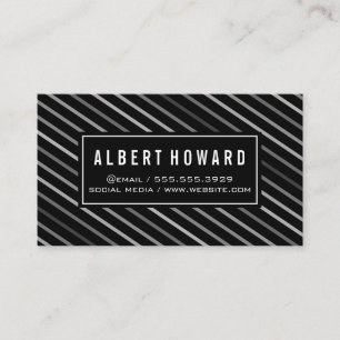 Stylish Lines Pattern / Gray Business Card