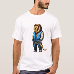 Stylish Lion in Modern Streetwear Design T-Shirt