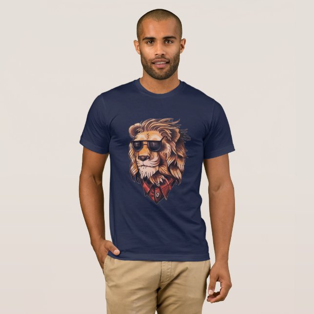 Stylish Lion with glasses T-Shirt (Front Full)
