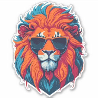 Stylish Lion with trendy sunglasses