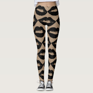 Stylish lip kisses leggings