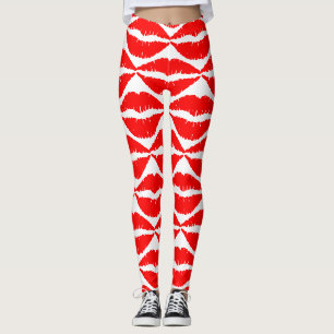 Stylish lip kisses leggings