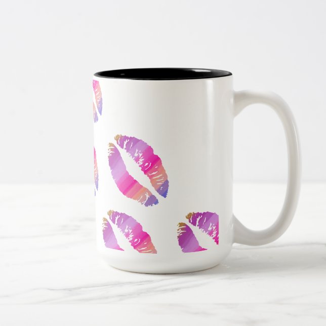 Stylish Lips #15 Two-Tone Coffee Mug (Right)