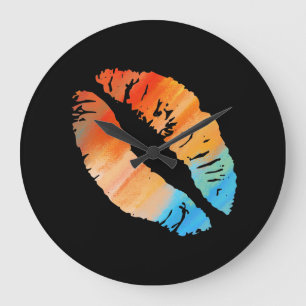 Stylish Lips #8 Large Clock