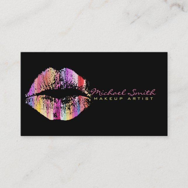 Stylish Lips Makeup Artist #23 Business Card (Front)