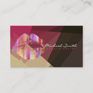 Stylish Lips Makeup Artist Modern Mosaic #2 Business Card